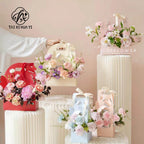 Valentine's Day Gift Bow Knot Flower Box Kraft Paper Folding Design for Flower Shop and Personal Gift Packaging