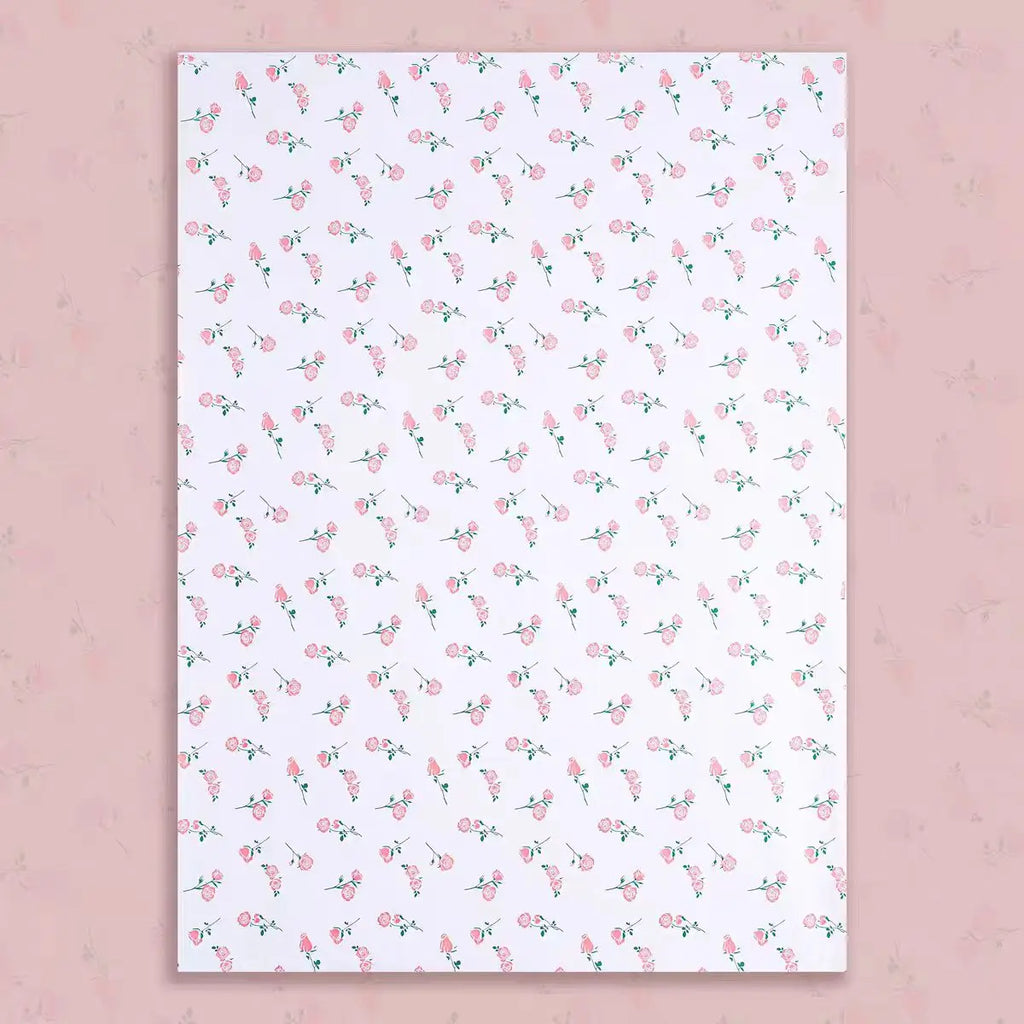 Elegant Rose Print Art Paper Floral Arrangement Supplies for Flower Shop Bouquet Packaging and Gift Wrapping
