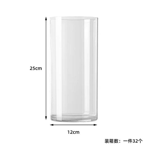 High-Grade Transparent Acrylic Cylindrical Vase Art Deco Design Tabletop for Wedding Flower Arrangements Anti-Fall Plastic