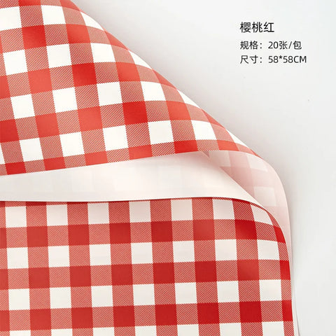 Waterproof Summer Plaid Wrapping Paper Korean Version Floral Arrangement Flower Packaging Materials Popular for Flower Shops