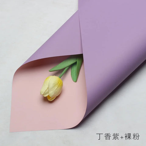 Handmade Ou Ya Two-Color Floral Wrapping Paper Waterproof Flower Packaging with Coating for Bouquets