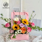 Simple Portable Paper Box Matt Lamination Flower Basket for Wedding Decor Packaging for Flowers and Folders