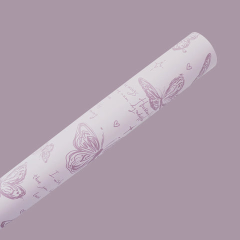 Butterfly Pattern Flower Wrapping Paper Double-Sided PE Coated Recyclable 57x57cm Florist Bouquet Gift Wrap for Packaging New