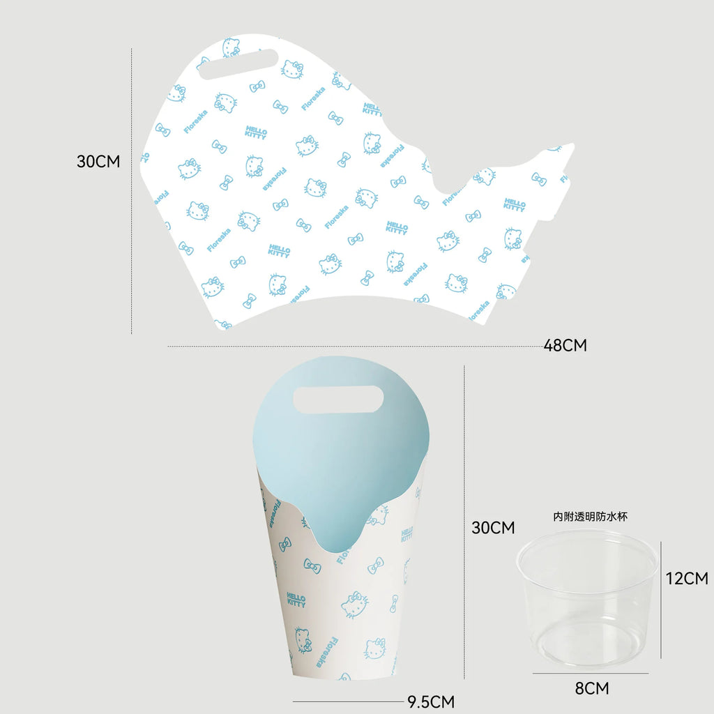 New Flowery Brand Recyclable Oil-Painted Handheld Ice Cream Shaped Stamping Paperboard Liner Customizable Gift Craft Box