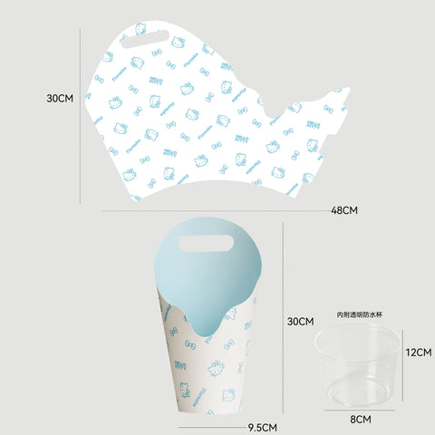 New Flowery Brand Recyclable Oil-Painted Handheld Ice Cream Shaped Stamping Paperboard Liner Customizable Gift Craft Box
