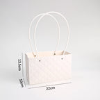 Macaron-Colored Rectangular Tote Single-Sided PE Coating Waterproof Diamond Embossed Flower Craft Paper Packaging Box