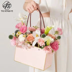 Popular Rectangular Floral Bouquet Packaging Gift Bag Flower Boxes for Bouquets Embossing Printing for Craft Paper Supplies