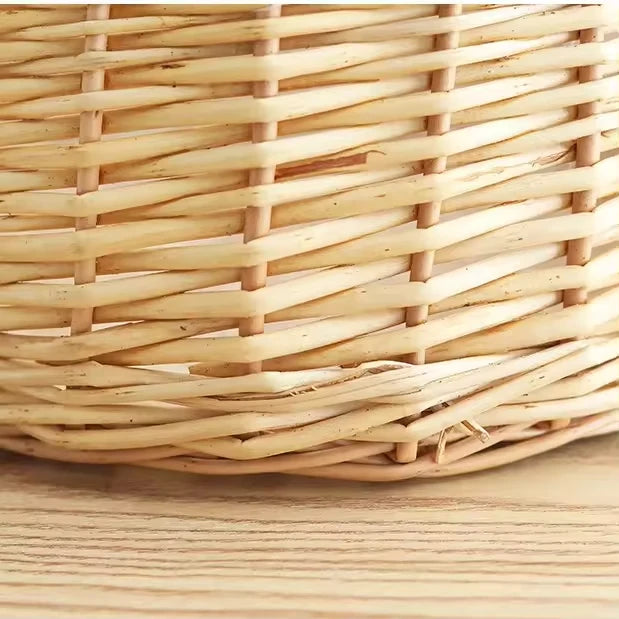 Handmade Natural Rattan Hanging Storage Satchel Woven Flower Basket Artificial Flowers Gift Arrangements Home Decor Clothing