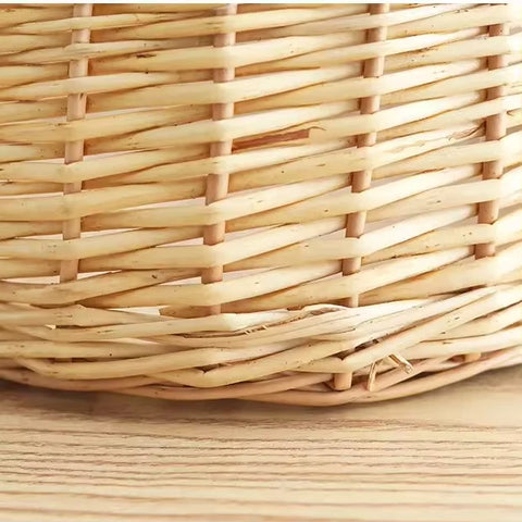 Handmade Natural Rattan Hanging Storage Satchel Woven Flower Basket Artificial Flowers Gift Arrangements Home Decor Clothing