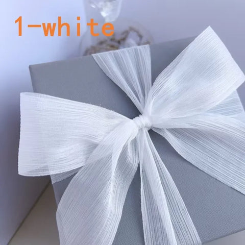 5cm Luxury Glitter Chiffon Organza Ribbon Crafts Floral Bouquets Wedding Christmas Car Party Decorations Valentine's Day Gift