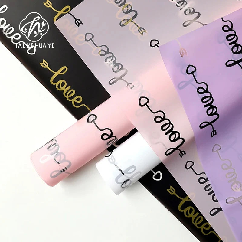 Love Wrapping Paper with Waterproof Coating Colorful and Single-Sided for Constant Use