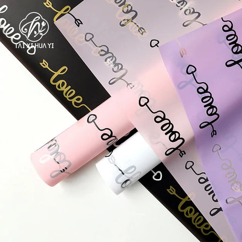 Love Wrapping Paper with Waterproof Coating Colorful and Single-Sided for Constant Use
