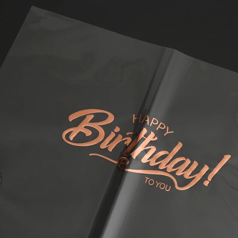 Transparent Happy Birthday Cellophane Virgin Pulp Waterproof Wrapping Paper for Flower Packing Florist Supplies
