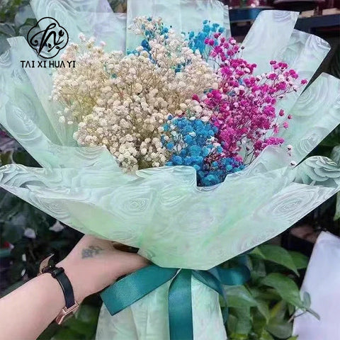 Virgin Pulp Style Rose Printed Waterproof Flower Wrapping Paper 6 Colors Paper Roll Florist Shop Material