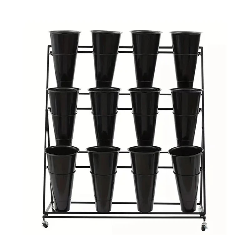 Multi-layer Durable Iron Art Flower Bucket Display Stand Home & Garden Shelf for Waking and Growing Flowers Wedding Shelf