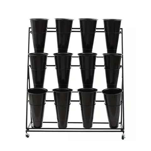 Multi-layer Durable Iron Art Flower Bucket Display Stand Home & Garden Shelf for Waking and Growing Flowers Wedding Shelf