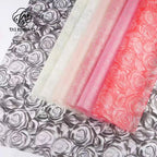 Virgin Pulp Style Rose Printed Waterproof Flower Wrapping Paper 6 Colors Paper Roll Florist Shop Material
