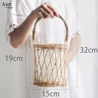 Aierflorist Handmade Eco-Friendly Multifunction Straw Seagrass Rustic Wedding Favor Party Decoration Rope Woven Basket Storage