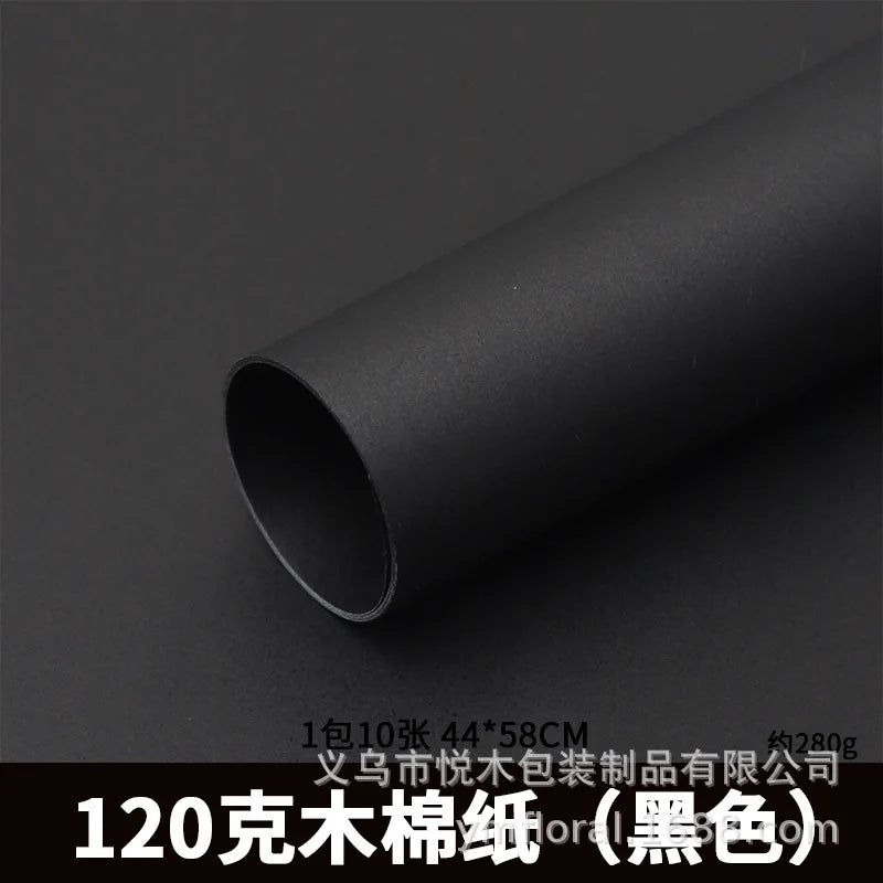 Waterproof Single-Sided Coated Plastic Flower Wrapping Paper Pure Solid Color Bouquet Packaging Sheets for Florists