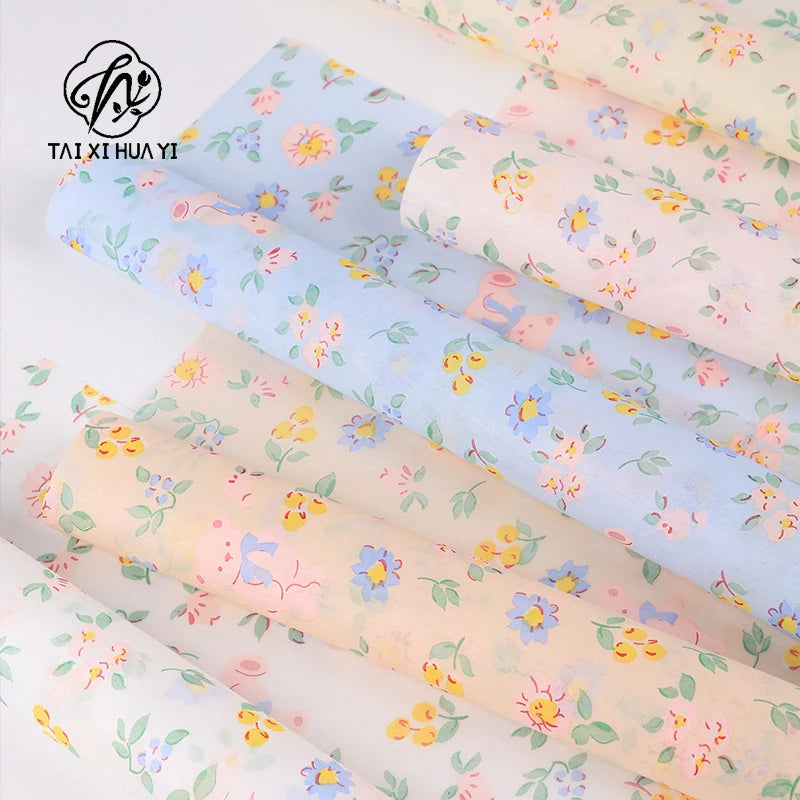 Garden Bear Soft Stretch Film 40*50cm Holiday Gift Wrap Moisture Proof Fresh Flower Bouquet Packaging รูปสินค้ารอง