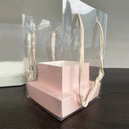 Creative Portable PVC Flower Box Transparent Square Shaped Gift Box with Embossing Printing for Parties