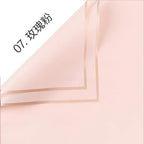 Golden Border Jelly Film Korean Su Flower Bouquet Eco-friendly Recyclable Semi Transparent Waterproof Single-Sided Coated Paper