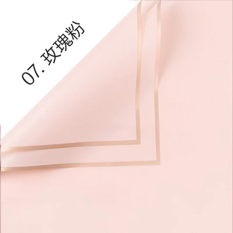 Golden Border Jelly Film Single-sided Coated Semi-transparent Matte Waterproof Flower Packaging Paper