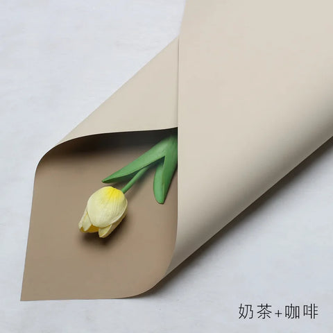 Handmade Ou Ya Two-Color Floral Wrapping Paper Waterproof Flower Packaging with Coating for Bouquets