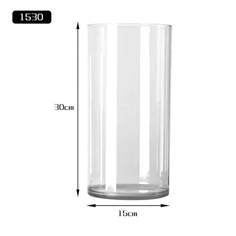 High-Grade Transparent Acrylic Cylindrical Vase Art Deco Design Tabletop for Wedding Flower Arrangements Anti-Fall Plastic