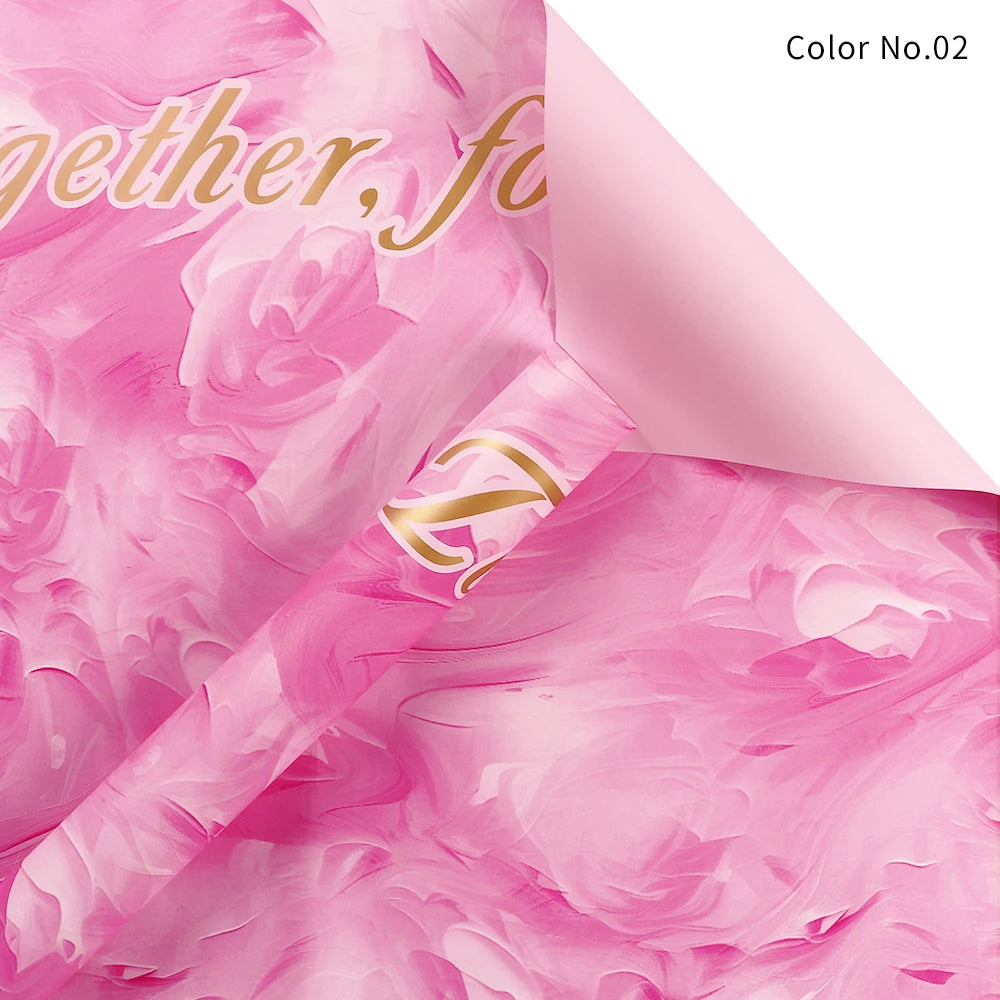 Double-sided Waterproof PVC Flower Wrapping Paper for Valentine's Day Bouquets and Gifts Florist Wrapper