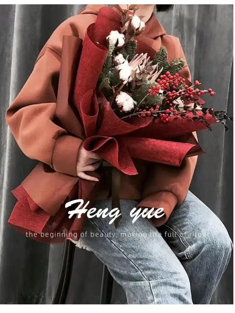 Multi-Color Coated Imitation Hemp Series Packaging Materials Fresh Flower Gift Wrapping Paper Fabric for Flower Shop Packaging