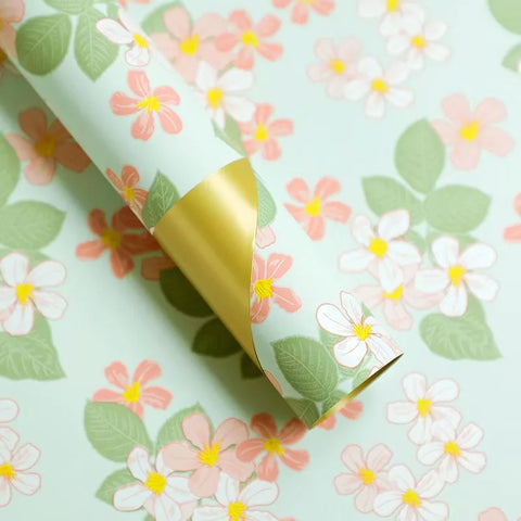 58*58cm Colorful Flower Design Waterproof Wrapping Paper Golden Package Bouquet Packaging Supplies