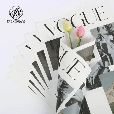 Pictorial Style DIY Material Fashion Cover Flower Kraft Paper with Single-sided Coating for Packaging