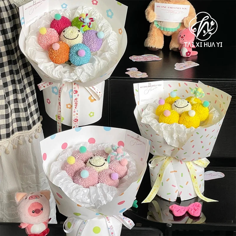 Fluffy Toy Bouquet Wrapping Paper, Ins Snow Pear Texture with PE Coating for Creative Bouquet Papel Coreano Flowers Paper รูปสินค้าหลัก