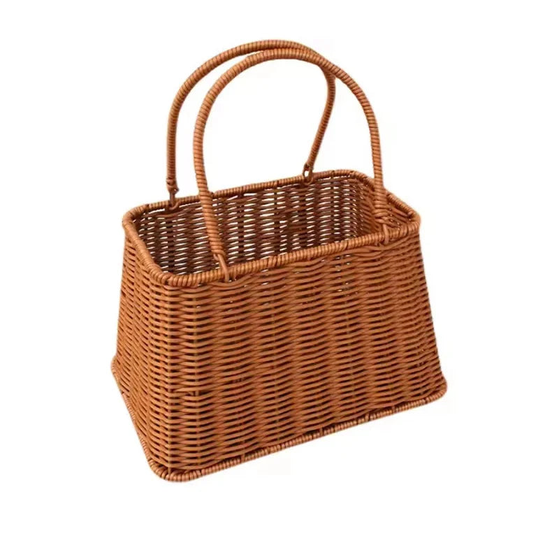 Handmade New Flower Decorative Woven Basket with Handle for Food or Gifts Premium Packaging & Printing Product Main image