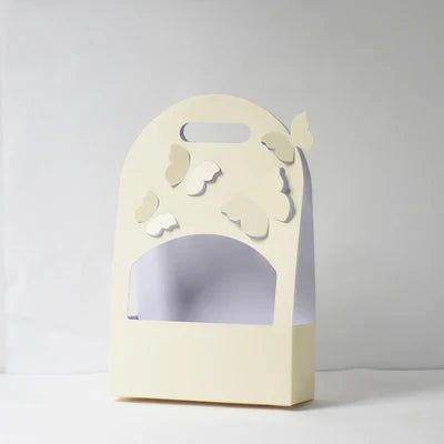 Valentine's Day Gift Bow Knot Flower Box Kraft Paper Folding Design for Flower Shop and Personal Gift Packaging
