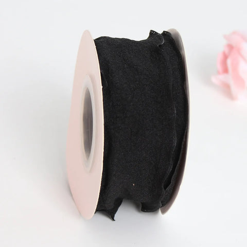 Luxury Folded Satin Ribbon Wavy Roll with Ruffled Edge-Fashionable Strap for Valentine's Day Wedding & Christmas Gift Wrapping