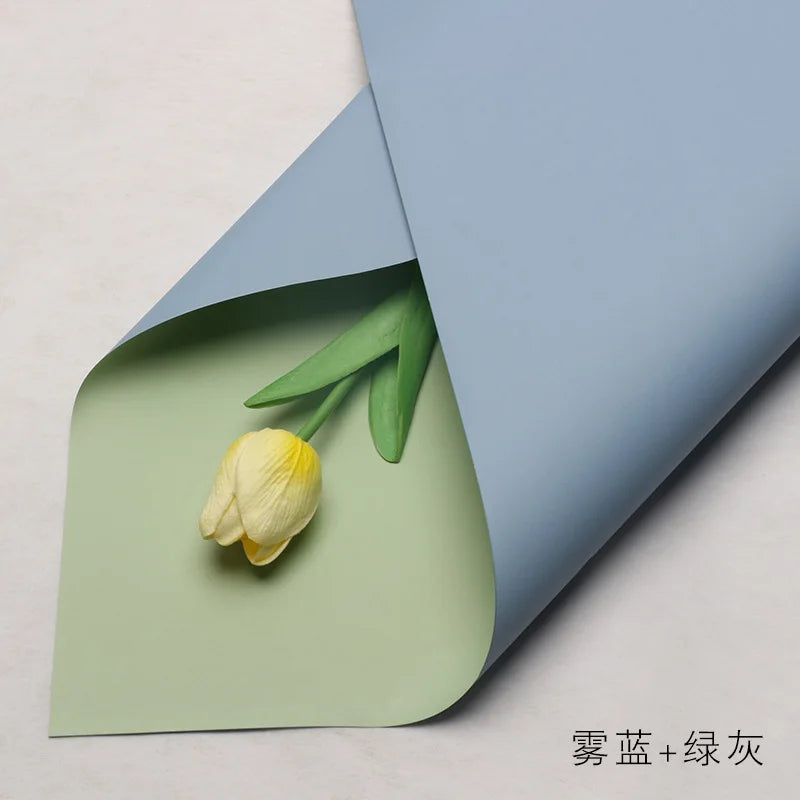 Handmade Ou Ya Two-Color Floral Wrapping Paper Waterproof Flower Packaging with Coating for Bouquets