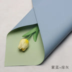 Handmade Ou Ya Two-Color Floral Wrapping Paper Waterproof Flower Packaging with Coating for Bouquets