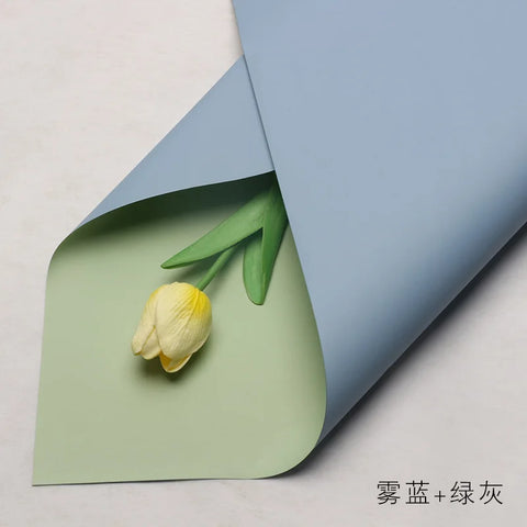 Handmade Ou Ya Two-Color Floral Wrapping Paper Waterproof Flower Packaging with Coating for Bouquets