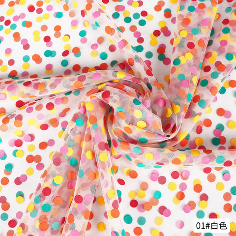 Net Red 50CM*1.5M Flower Packaging Paper Colorful Dots Florist Bouquet Gift Wrapping Mesh Roll Popular for Bouquet Flower