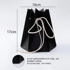 Hand-made Hexagonal Hug Flower Bag Rose Bouquet Recycled Kraft Paper Waterproof Luxury Square Shape Cotton Rope Offset Printing