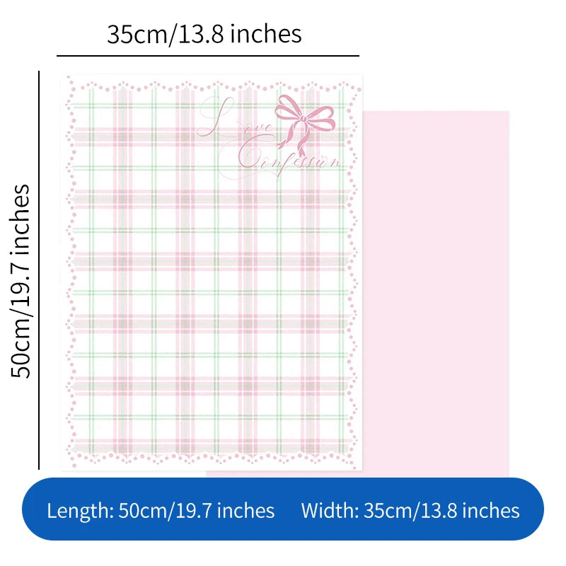 Eco-friendly Moisture Proof Floral Grid Wrapping Paper Double-Sided Offset Printing Compatible Soft Aesthetic