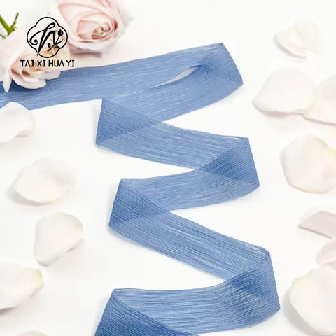 5cm Luxury Glitter Chiffon Organza Ribbon Crafts Floral Bouquets Wedding Christmas Car Party Decorations Valentine's Day Gift