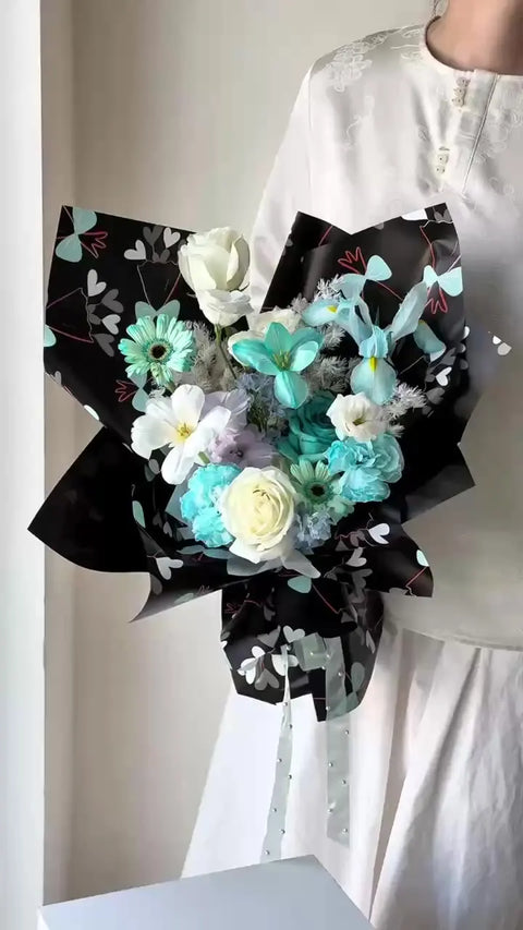 Valentine's Day Children's Day Gift Flower Packaging Paper Single-Sided Coated Waterproof Bow Design