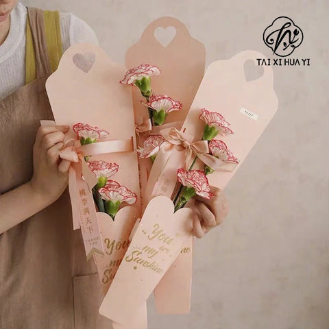 10pcs New Creative Kraft Paper Flower Box for Valentines Day Gifts and Flower Wrapping Packaging