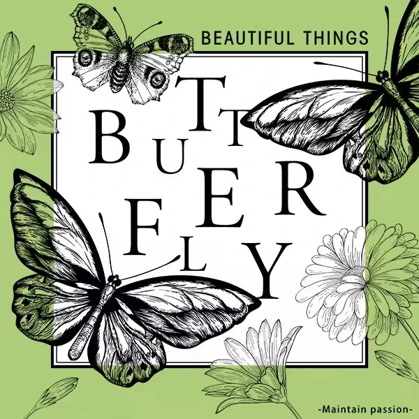 Dreamy Butterfly Waterproof Recyclable Double Sided Wrapping Paper Crafting Flower Bouquets Stickers Floral Art Materials