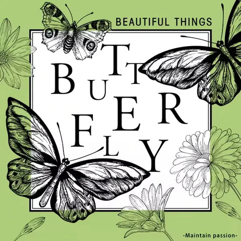Dreamy Butterfly Waterproof Recyclable Double Sided Wrapping Paper Crafting Flower Bouquets Stickers Floral Art Materials