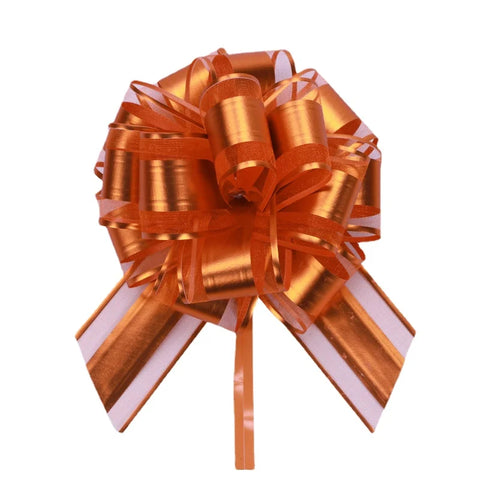 Matte Metallic Organza Pom Pom Pull Bows Floral Gift Wrapping Ribbon for Christmas Weddings Birthdays and Valentine's Day