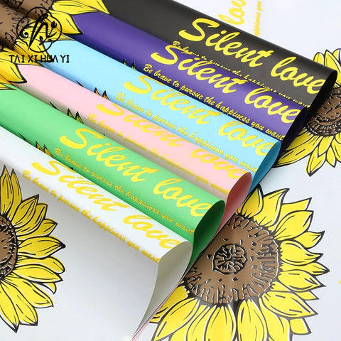 Waterproof Coated Sunflower Art Packaging Paper Flower Wrapping Paper for Flowers for Flowers and Other Items